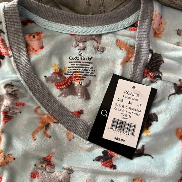CuddlDuds | Dog Print Pajama Top Size  Size M NWT - Picture 5 of 8